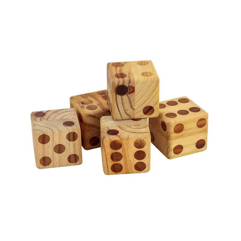 Wooden Dice Set 9cm Diameter With Scorecard Book