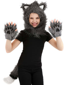 Wolf Hood Hands and Tail Set For Halloween