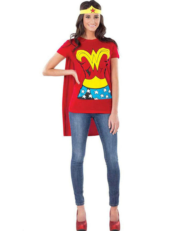 Wonder Woman T Shirt Cape and Headband Kit