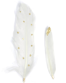 Christmas Feather Gold Tip and Spot Pack of 6