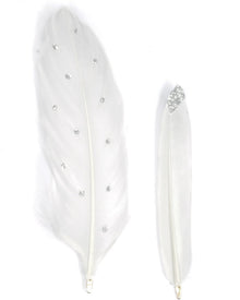 Christmas Feather Silver Tip and Spot Pack of 6