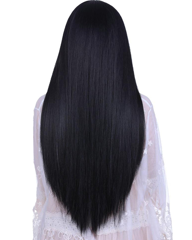 Lace Front Yaki Premium Long Black Wig