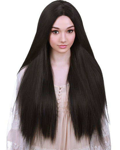 Lace Front Yaki Premium Long Black Wig