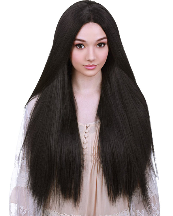 Lace Front Yaki Long Black Premium Wig