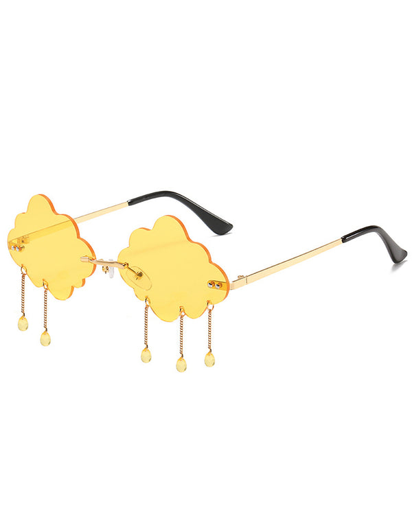 60s Yellow Festive Cloud Glasses