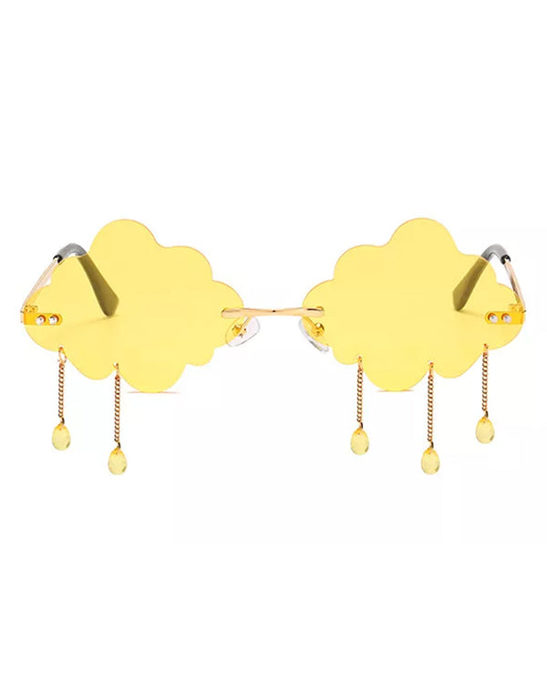 60s Yellow Festive Cloud Glasses