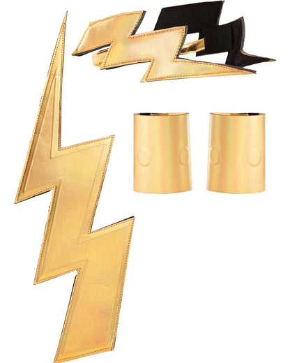 Zeus Headband Wrist Cuffs and Lightning Bolt Costume Deluxe Set