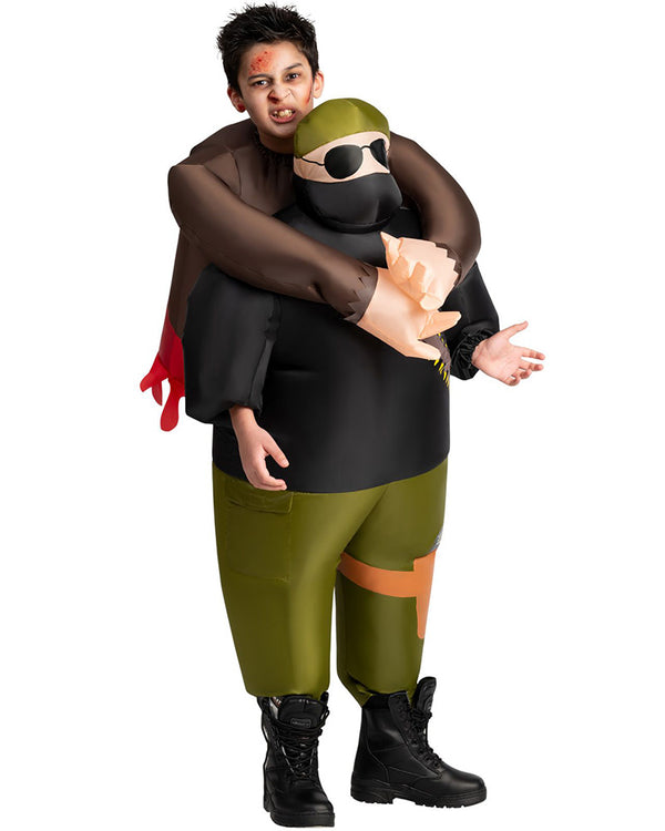 Zombie Hunter Inflatable Pick Me Up Kids Costume