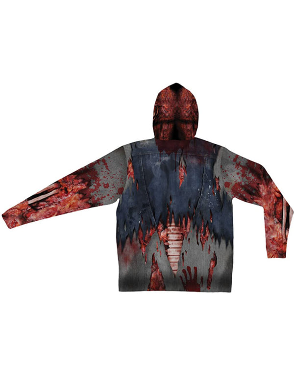 Zombie Mask Faux Real Hoodie